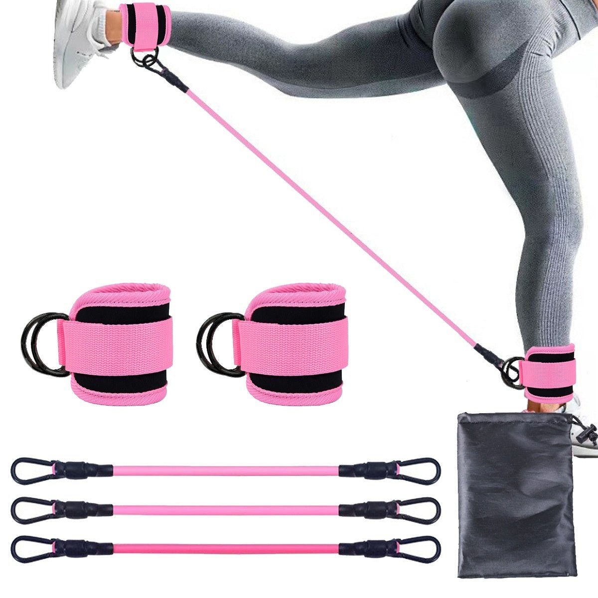 Ankle Strap Resistance Bands Hip Leg Strength  Elastic Training Home Yoga Pilate  - Reffitt & Co.
