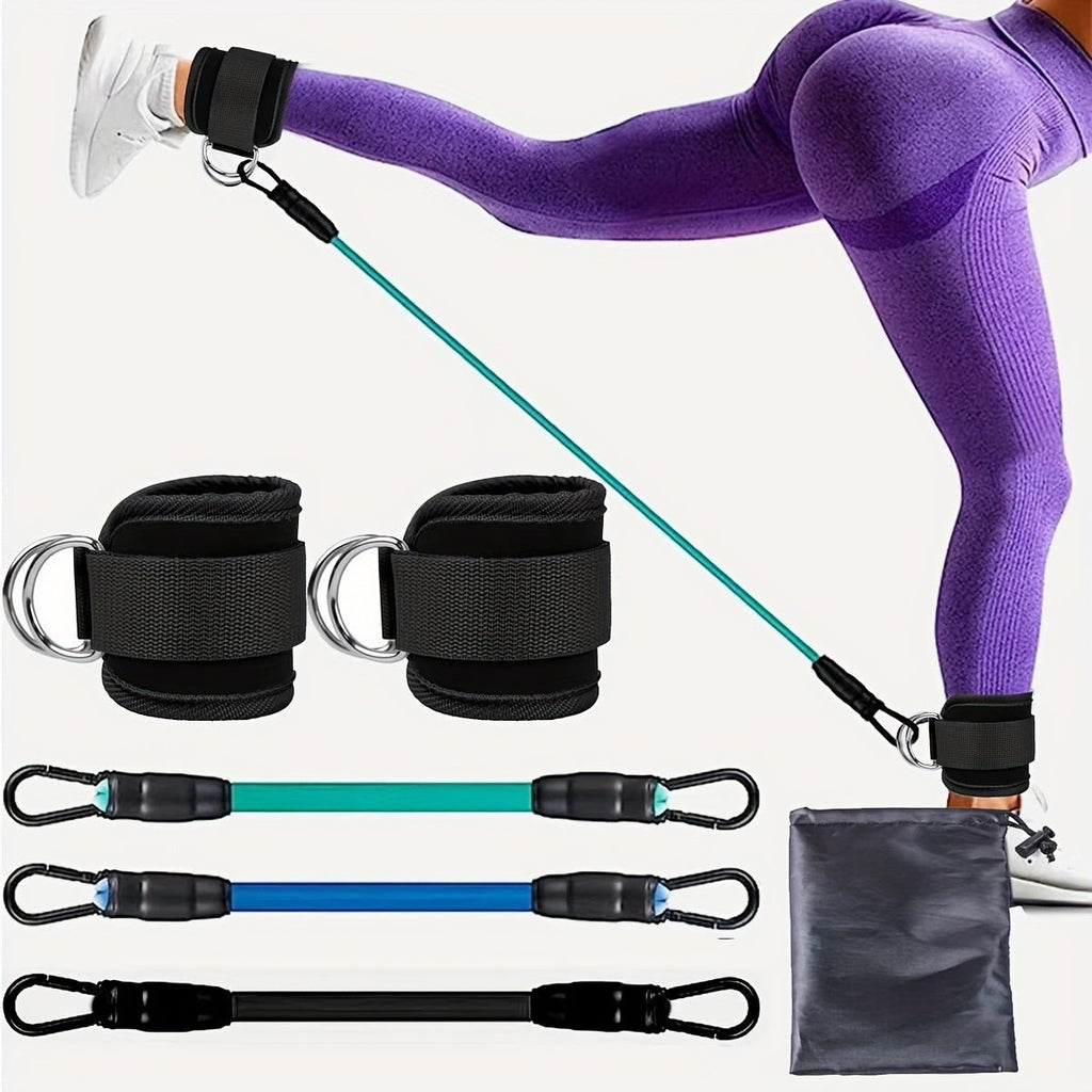 Ankle Strap Resistance Bands Hip Leg Strength  Elastic Training Home Yoga Pilate  - Reffitt & Co.