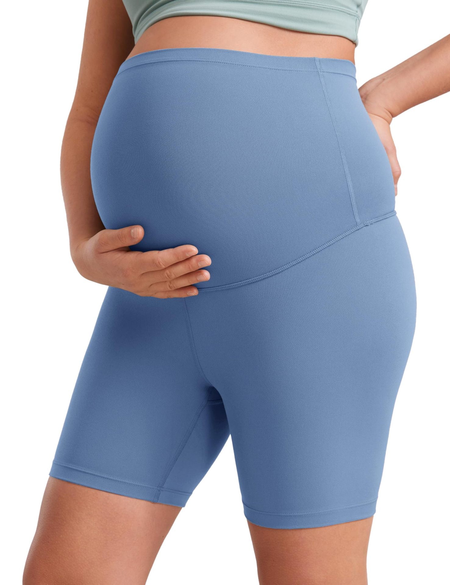 Maternity Capri Yoga Pants High - waisted Belly - supporting Seamless - Reffitt & Co.