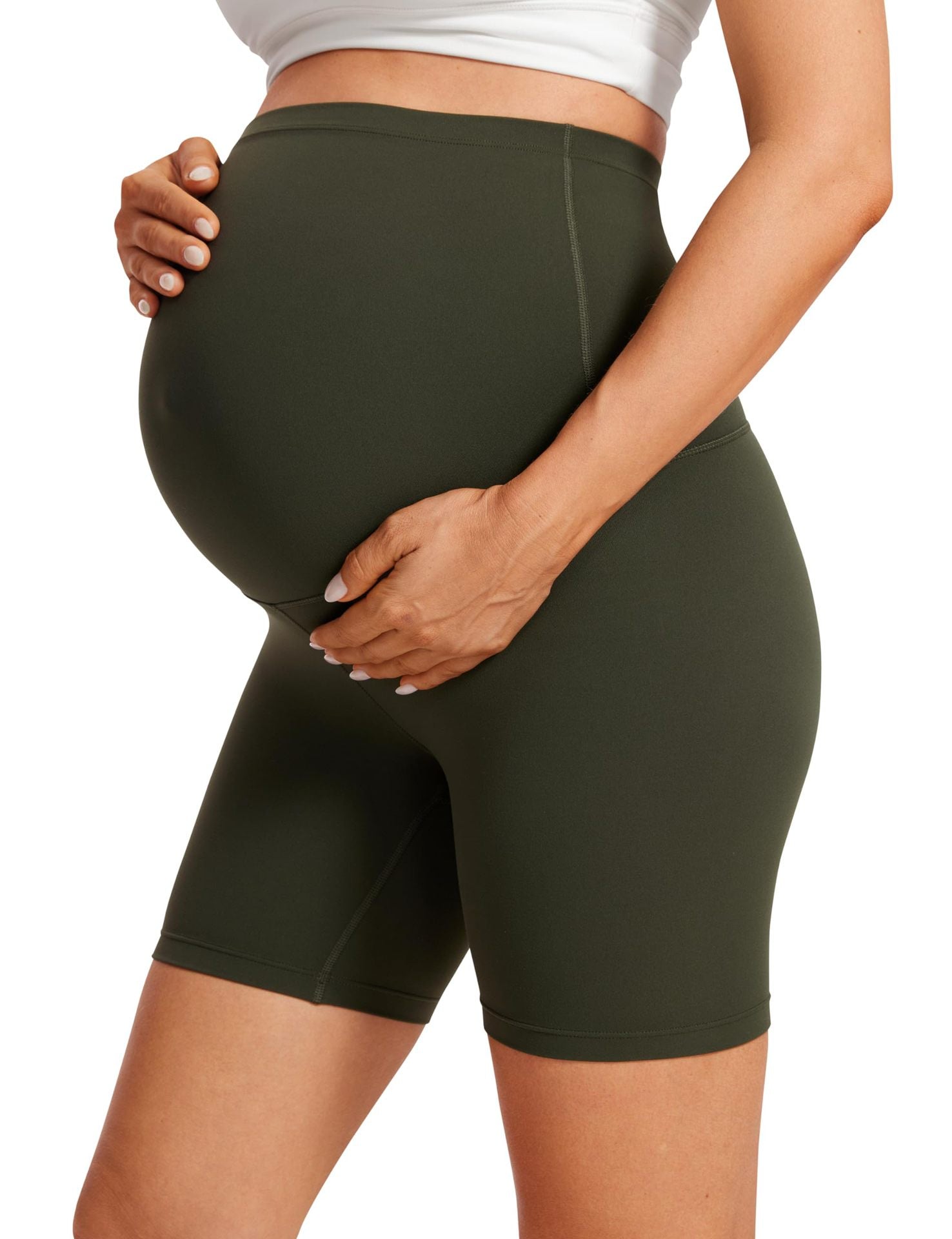Maternity Capri Yoga Pants High - waisted Belly - supporting Seamless - Reffitt & Co.