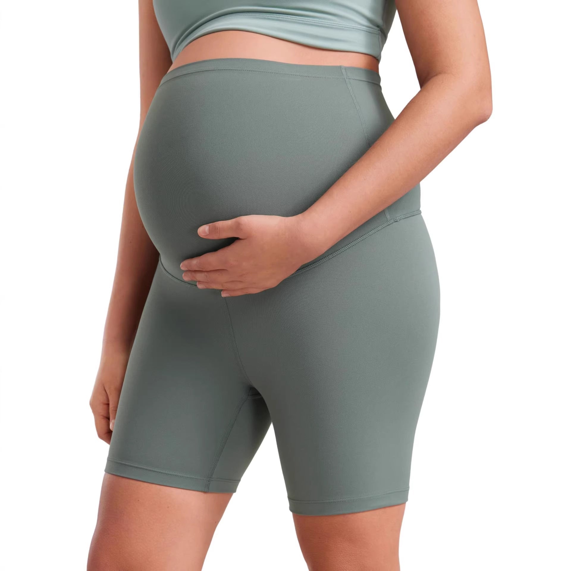 Maternity Capri Yoga Pants High - waisted Belly - supporting Seamless - Reffitt & Co.