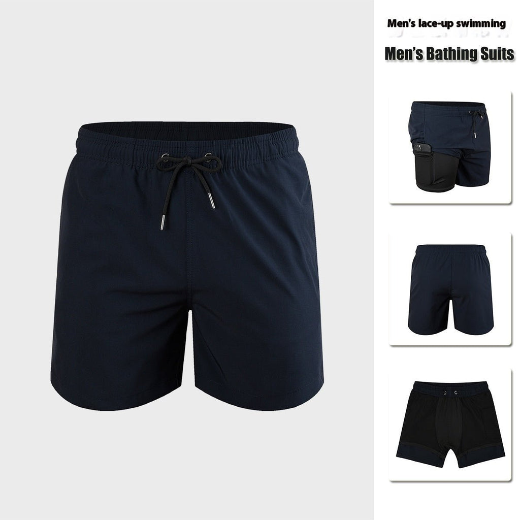Men's Double - layer Swimming Trunks Anti - embarrassment XL Mens - Reffitt & Co.