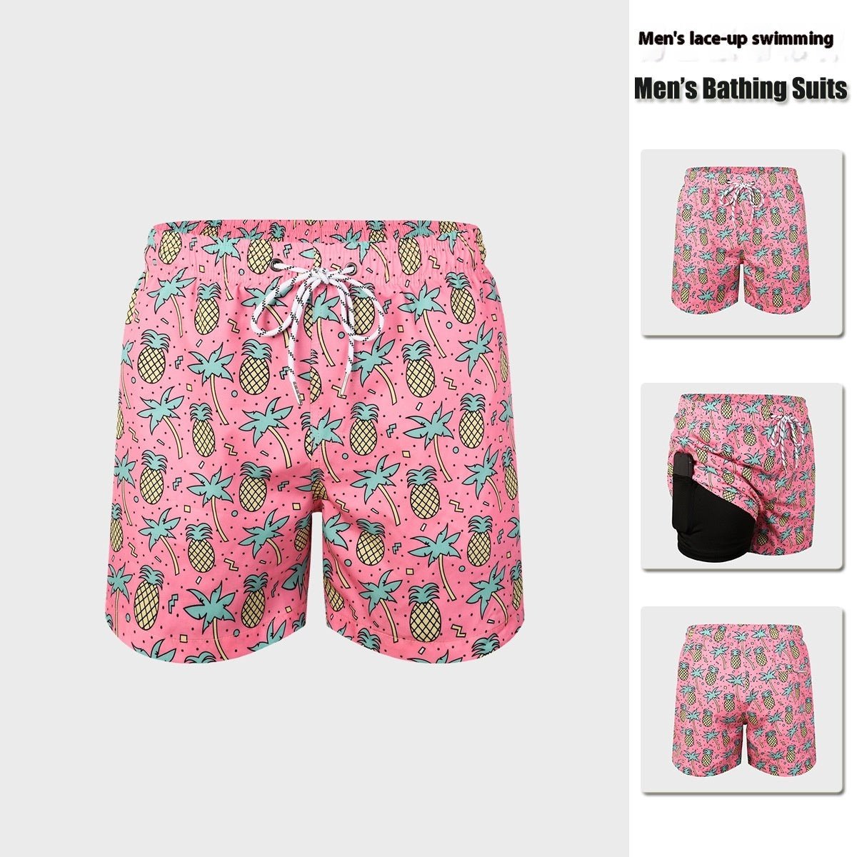Men's Double - layer Swimming Trunks Anti - embarrassment XL Mens - Reffitt & Co.