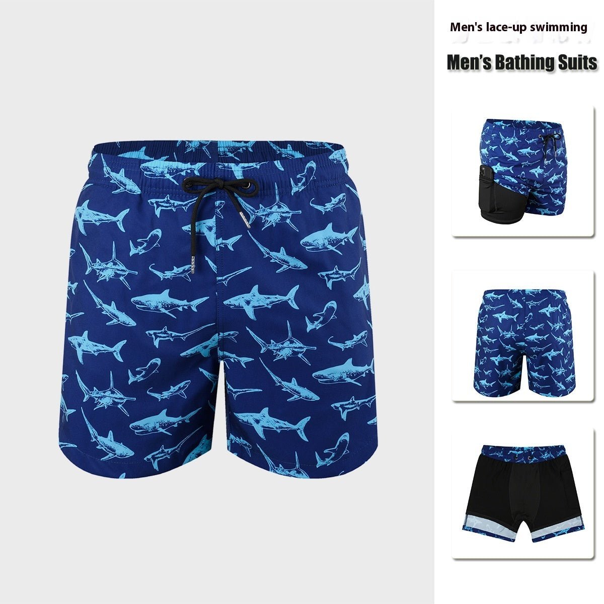Men's Double - layer Swimming Trunks Anti - embarrassment XL Mens - Reffitt & Co.