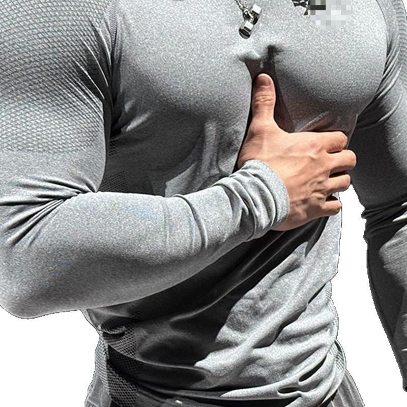 Running & Training Top Mens Fitness Tight - Fit Stretch Base Layer With Zipper And Long Sleeves - Reffitt & Co.
