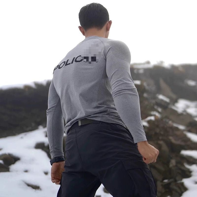 Running & Training Top Mens Fitness Tight - Fit Stretch Base Layer With Zipper And Long Sleeves - Reffitt & Co.